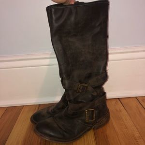 Tall Brown Motorcycle Boots
